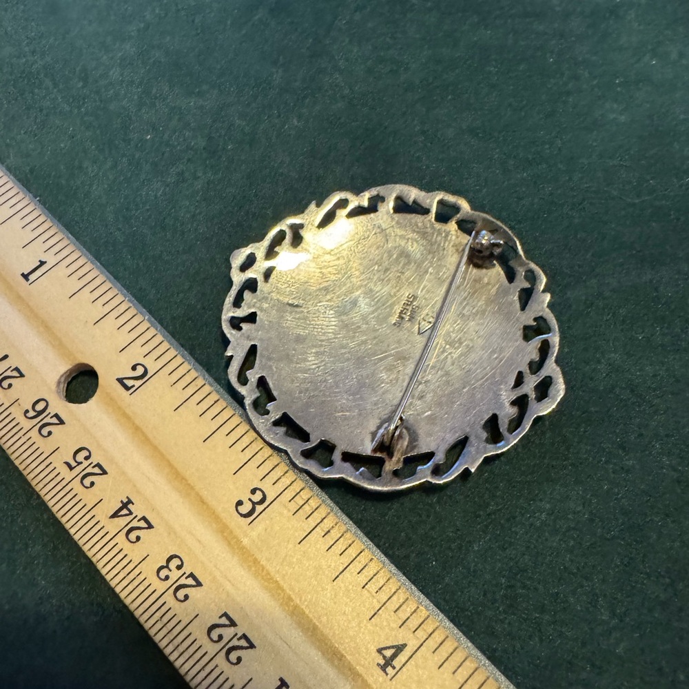 Vintage Sterling Silver & Black Enamel Siam Dancer Brooch 13.1g - Picture 8 of 9